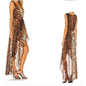 NWT Revolve LPA Nikki Dress High Low Tiger Stripe Size Medium Sold Out